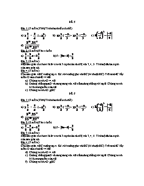 Đề thi học kì 1 Toán 7 - Đề 5